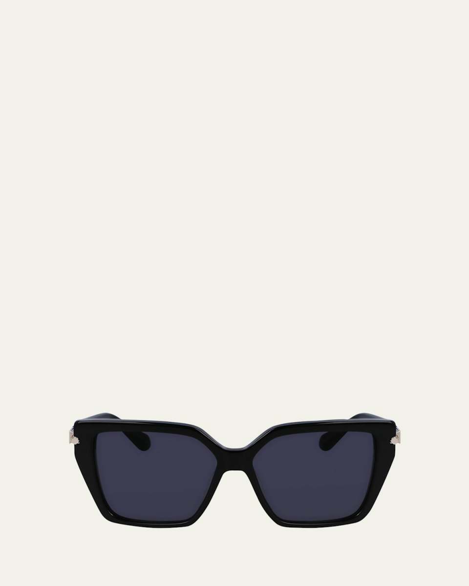 Logo Acetate & Metal Butterfly Sunglasses